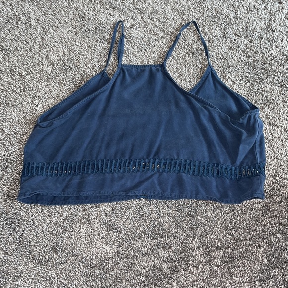 How Very Loved Navy Crop Top with adjustable straps - Picture 4 of 7